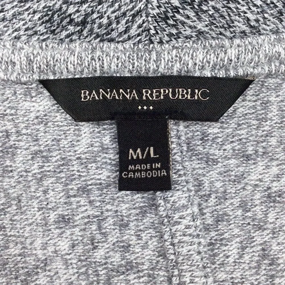 Banana Republic Open Lofty‎ Knit Cardigan Sweater Womens Size M/L Gray Pockets